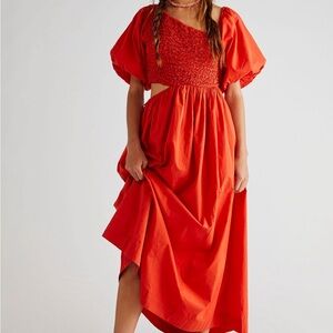 Free People Red Midi Dress